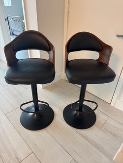 Mid-Century Modern Bar Stools Set of 2