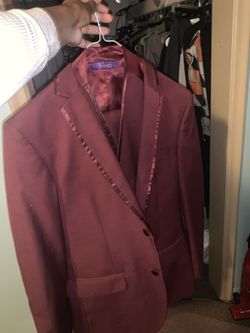 Burgundy suit