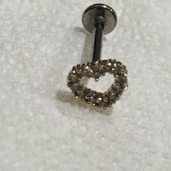 Gold Heart Ear Piercing 
