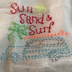 Set Of 2 Hand Embroidered Tea Towels