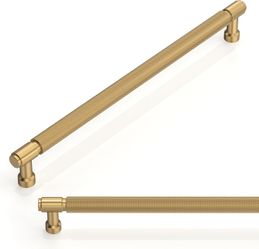 10 Pack Champagne Bronze Cabinet Pulls 10" Knurled Drawer Handles