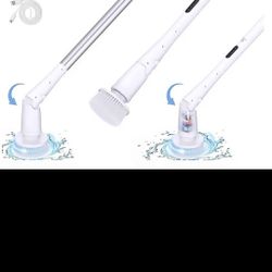 Electric Spin Scrubber, Cordless Shower Cleaning Brush with 4 Replacement Heads, 3 Adjustable Angle