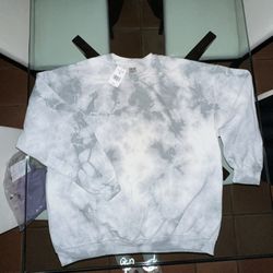 NEW True Craft Gray Tie-Dye Crewneck Sweatshirt 