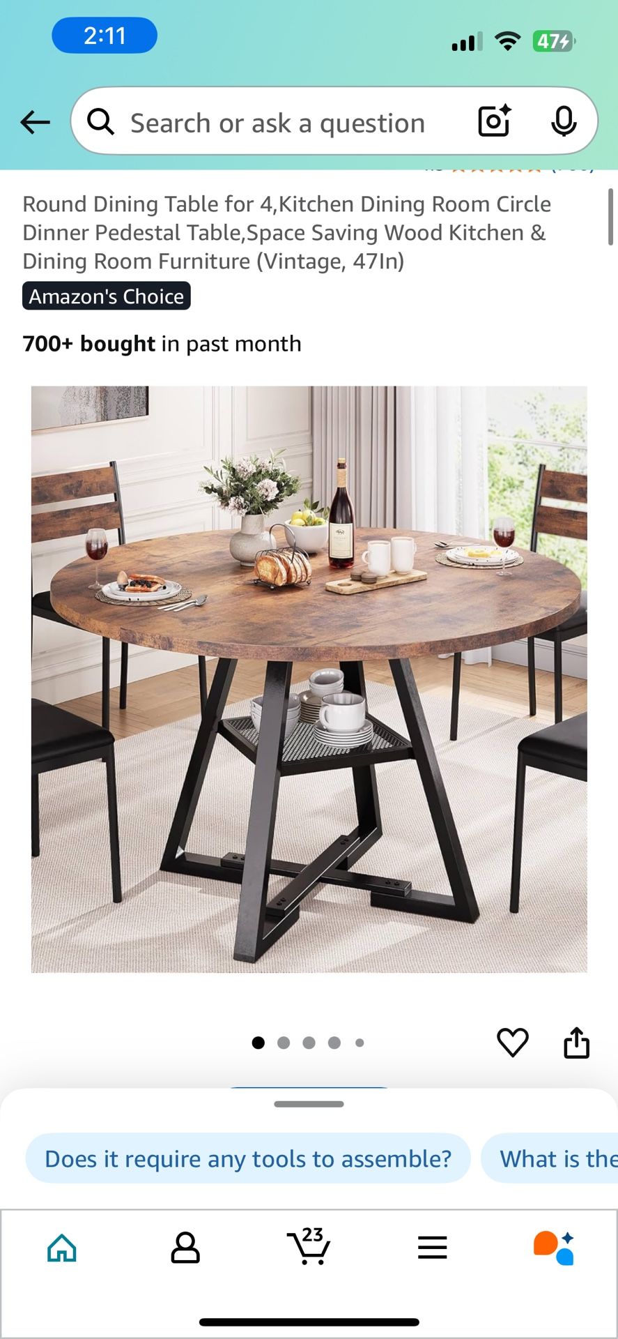 42In)Jocoevol Round Dining Table for Brand New In Box Only The Table Doesn’t Come With Chairs
