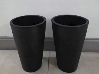 PAIR of 15" Brown Resin Planters (2 for $40) @ Lasting Creations