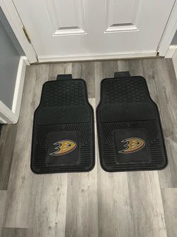 FANMATS NHL Anaheim Ducks 2pc All Weather Rubber Front Heavy Duty Floor Mats. Preowned good condition. Size approximately 26 inches long and 16 1/2