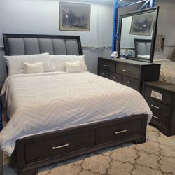 Nuevo Juego De Recamara 🛏Completa Queen Pagó Inicial Es De $54No Se Necesita Crédito 