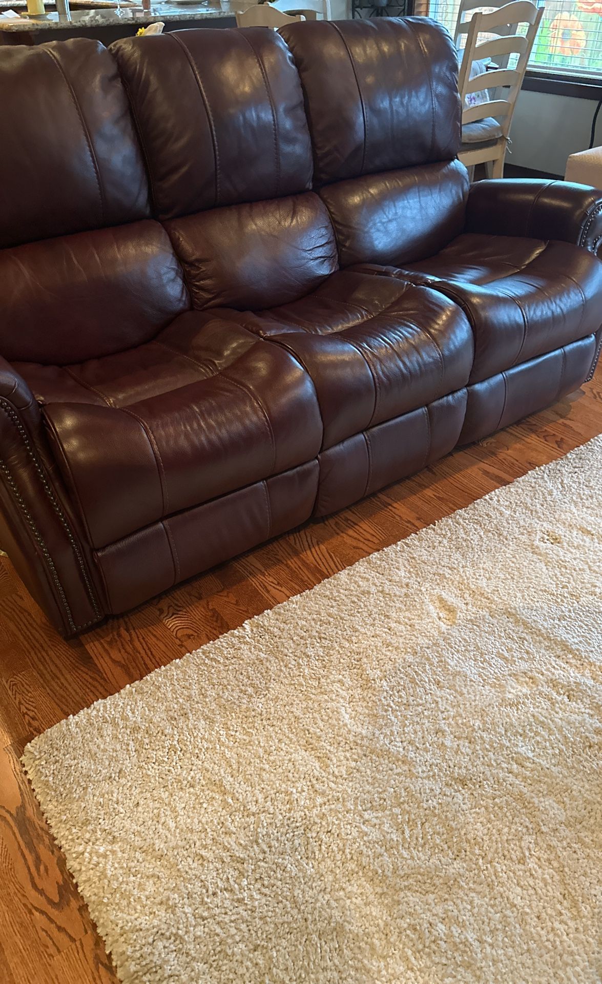Leather Power Recliner Sofa