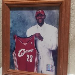 Cleveland Cavaliers Lebron James 2003 NBA Draft Day White Suit Rookie Photo File Authentic Rare 