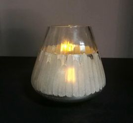 Hand painted glass candle holder for tealight or votive candle