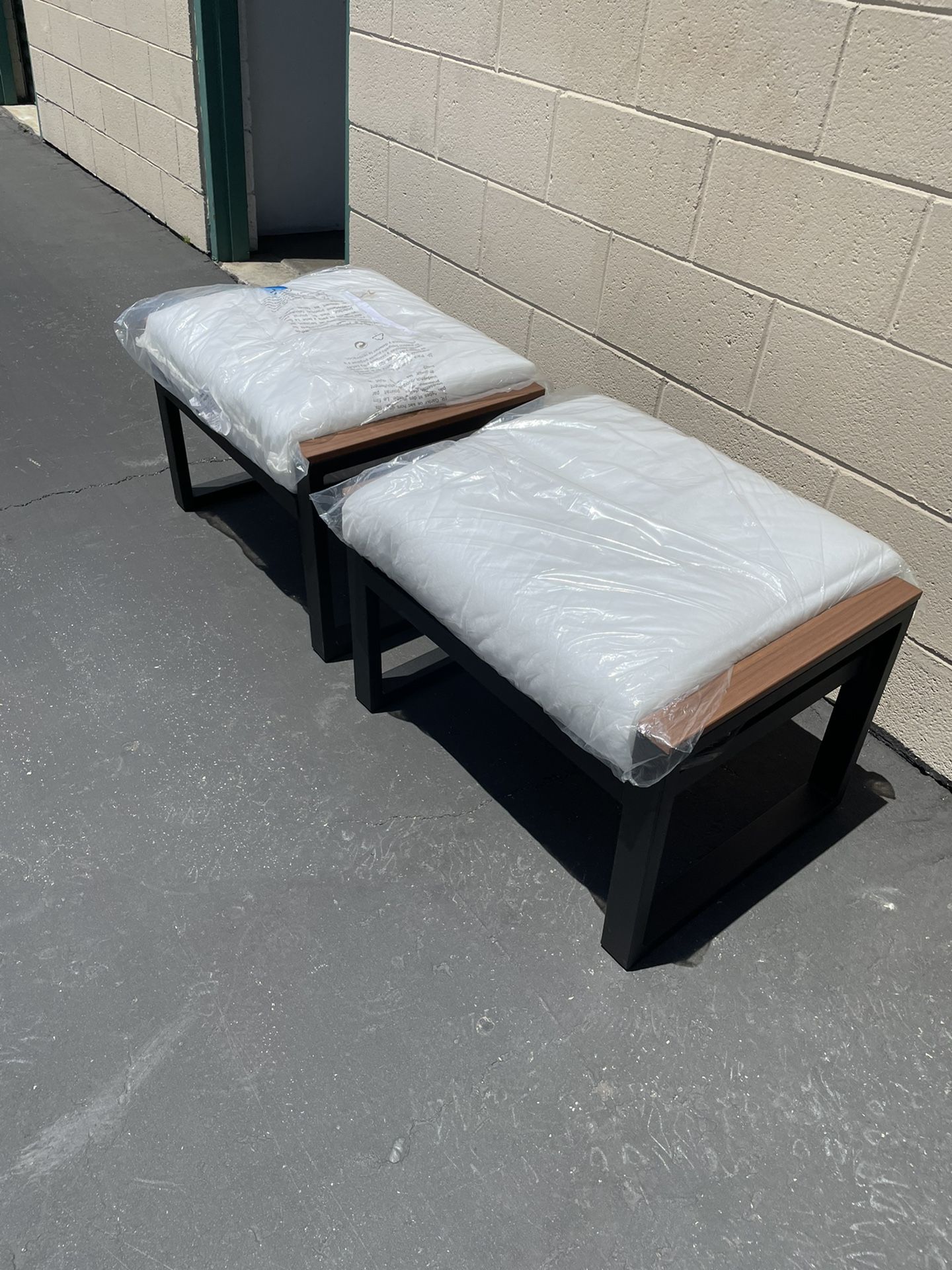 West Park Black Aluminum Outdoor Patio Ottoman with CushionGuard White Cushion 2 Pack for Sale in Norwalk CA OfferUp