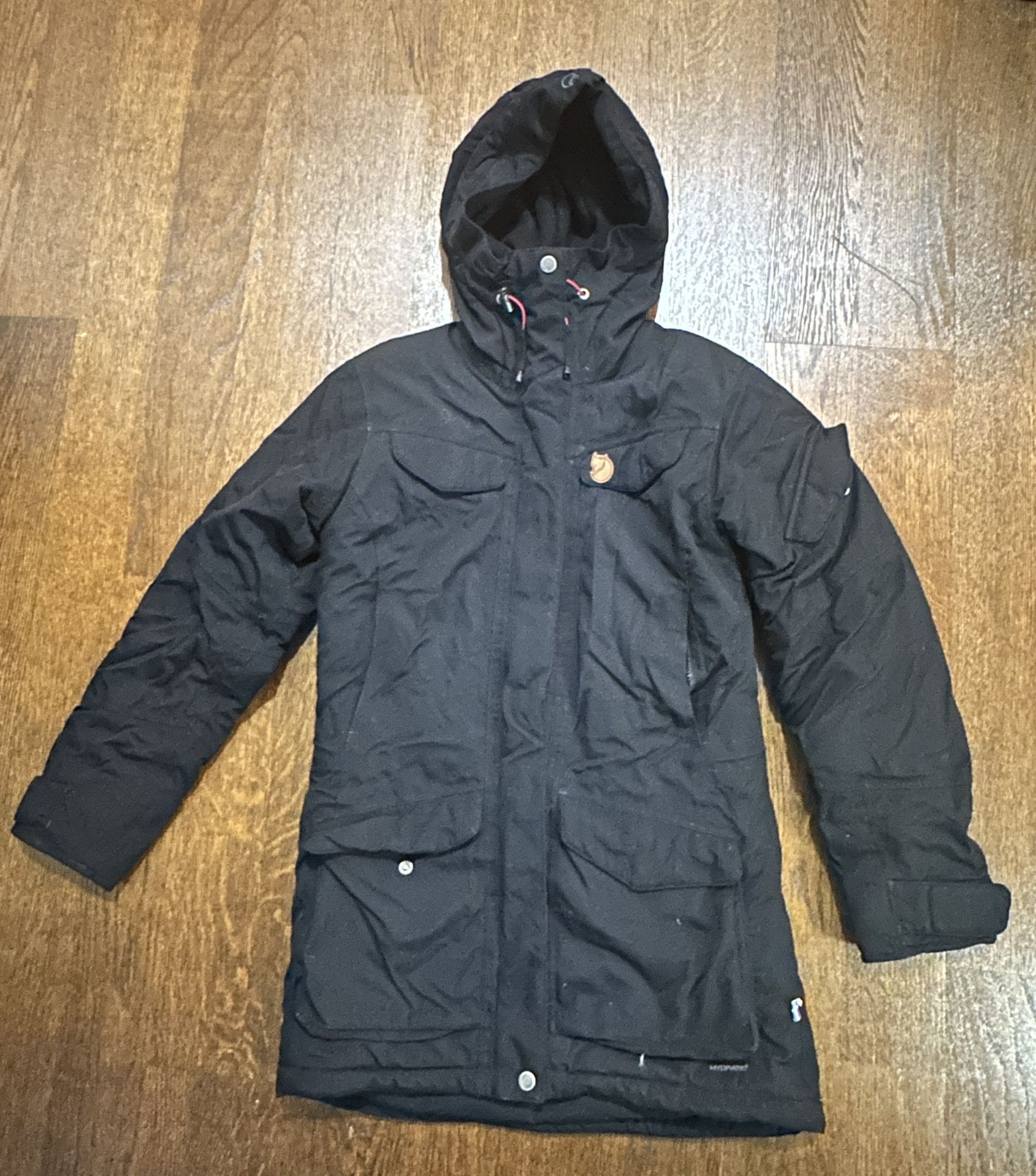 Fjallraven Nuuk Parka Jacket Women’s XXS Black Full Zip Fur Hooded Winter