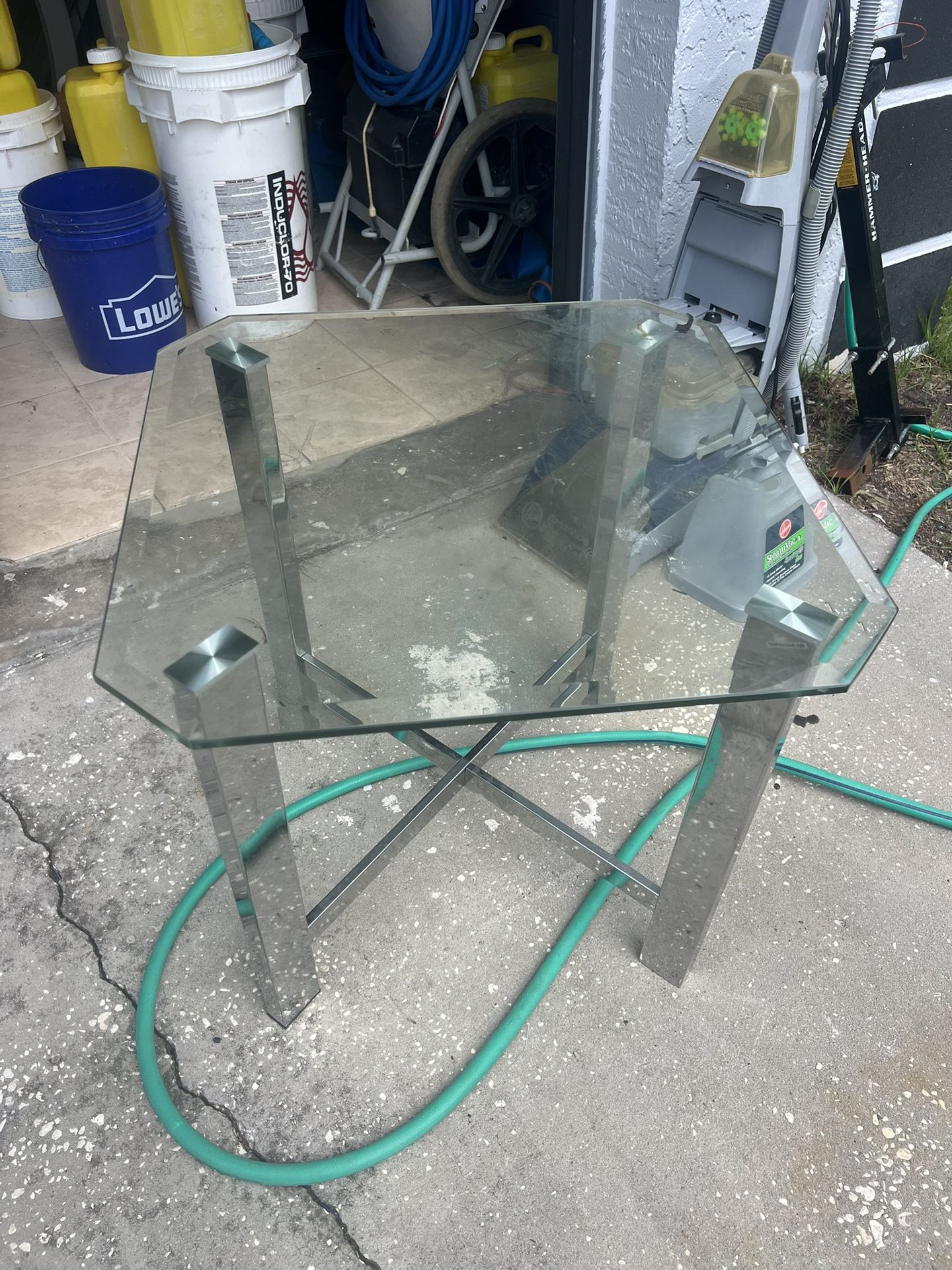 GLASS TOP SIDE TABLE