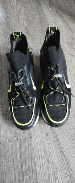 DKNY Black and Neon Green Sneakers