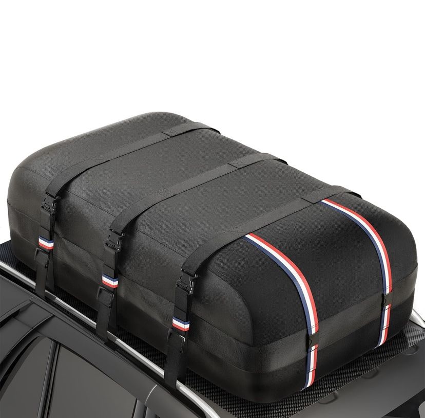 Brand New Soft-Shell Rooftop Cargo Carrier Bag 26 Cubic Feet - Waterproof Car Roof Bag for All Vehicles, Heavy Duty 1200D with Anti-Slip Mat & Door Ho
