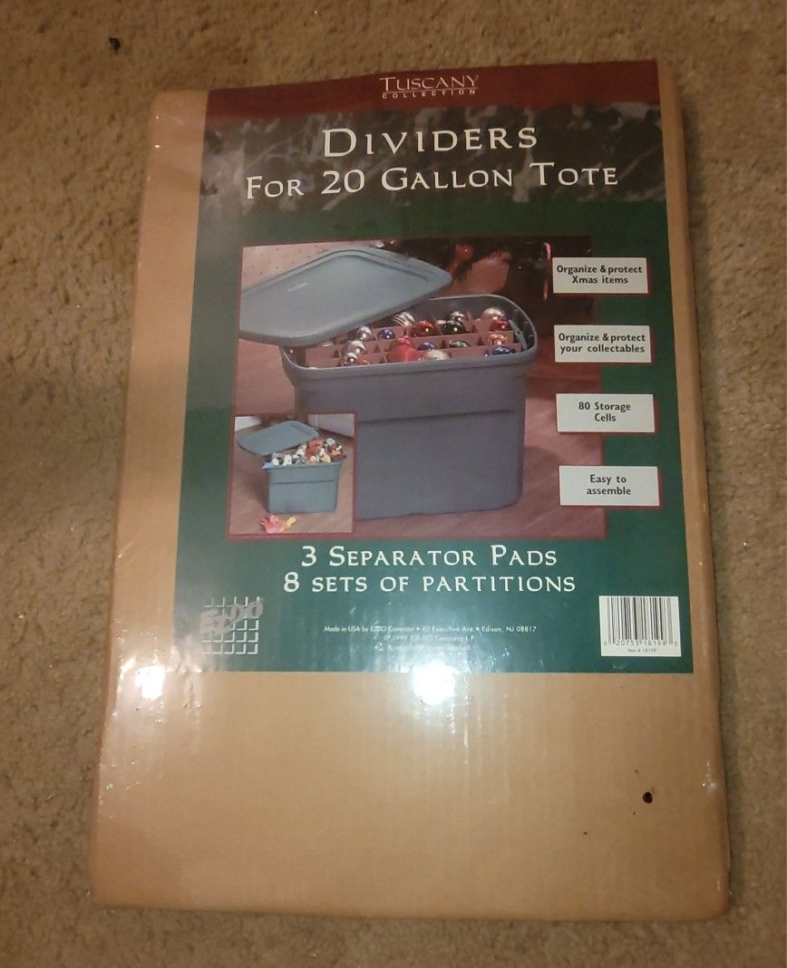 2 New 20 Gallon Tote Dividers Only $8 Each