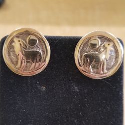 Earrings Sterling Silver With 14kt. Trim