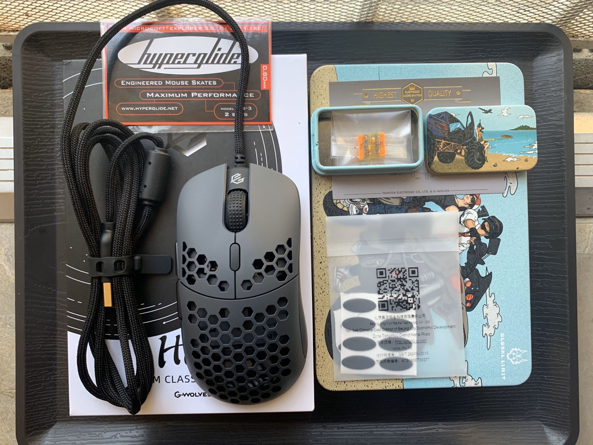 G-Wolves Hati 3389 Black Gaming Mouse with Hyperglides