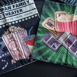 2 Throw Pillow Cover Theme Home Movie Theater 