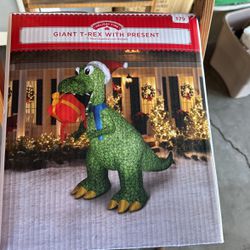 7 Foot Christmas inflatable T Rex 