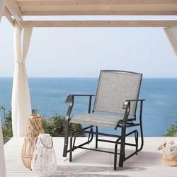 SALE! New Single Metal Outdoor Rocking Chair, Porch Swing Glider Chair