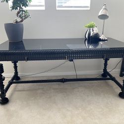 Desk With Custom Glass Top 