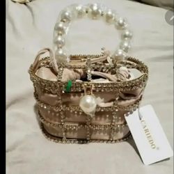 New!Evening Handbag Women Clutch Purses with Pearl Diamonds for Wedding Prom Birthday Party Dinner Accessories ( Reseda ca 91335)