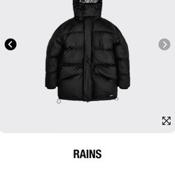 Rains women’s Black Puffer Jacket