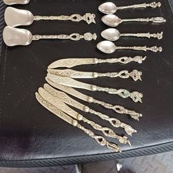 Vintage Italy Stamped Mini Silverware Set