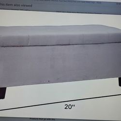 Gray Upholstered Storage Ottoman

