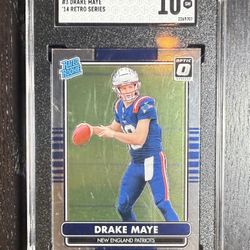 2024 Donruss Optic Drake Maye ‘14 Retro Series SGC 10
