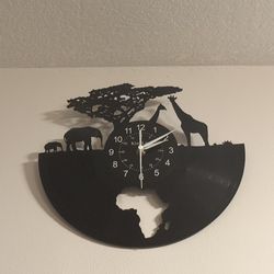 Vinyl African Safari Wall Clock –  Decor
