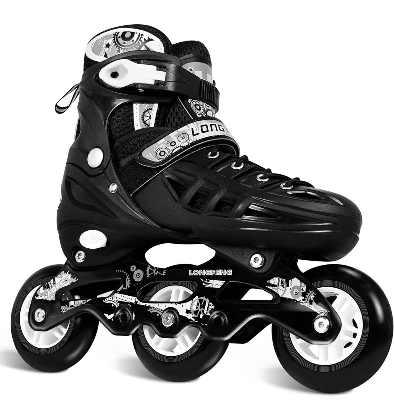 DEMEYATH Fitness Inline Skate Breathable Outdoor Roller Skates Large Wheels for Kids and Adults, Shoe Shell Thicken Aluminium Frame,Men and Women with