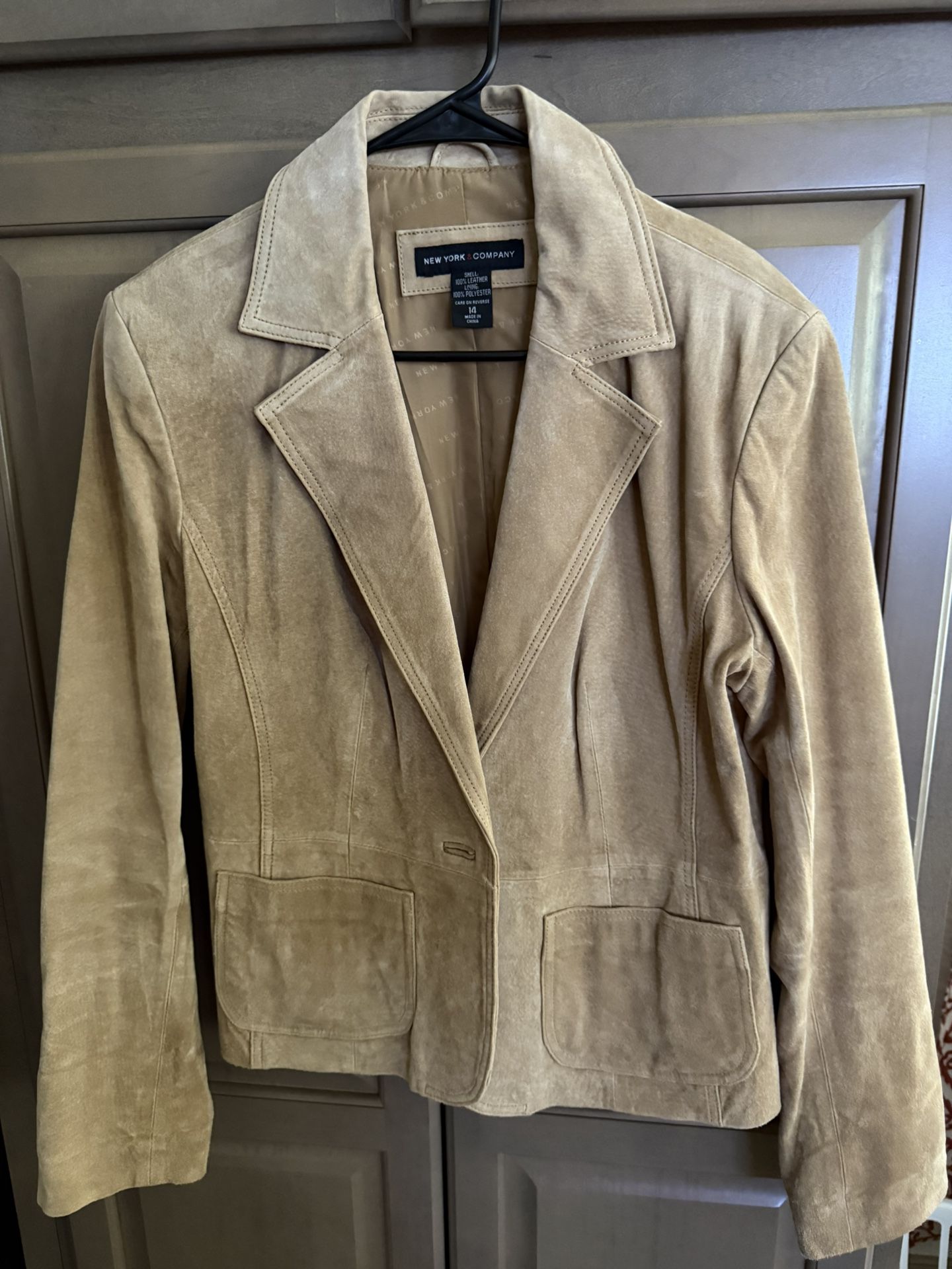 Women’s beige suede Jacket Size 14