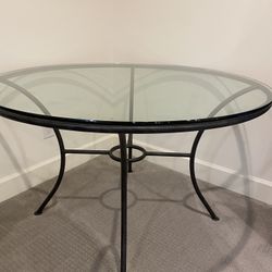 Black Metal Glass Table And 4 Chairs