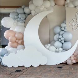 over the moon gender reveal balloon garlands