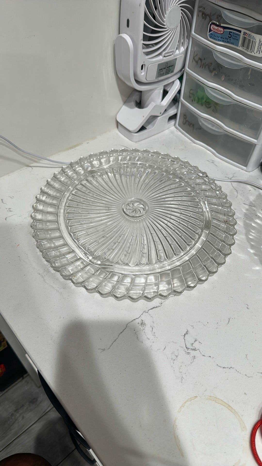 Clear Glass Cake Plate