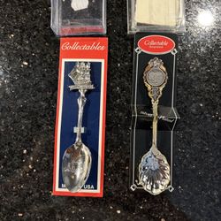 2 Finest Collectors Spoons USS Constitution Boston and Minnesota 1858