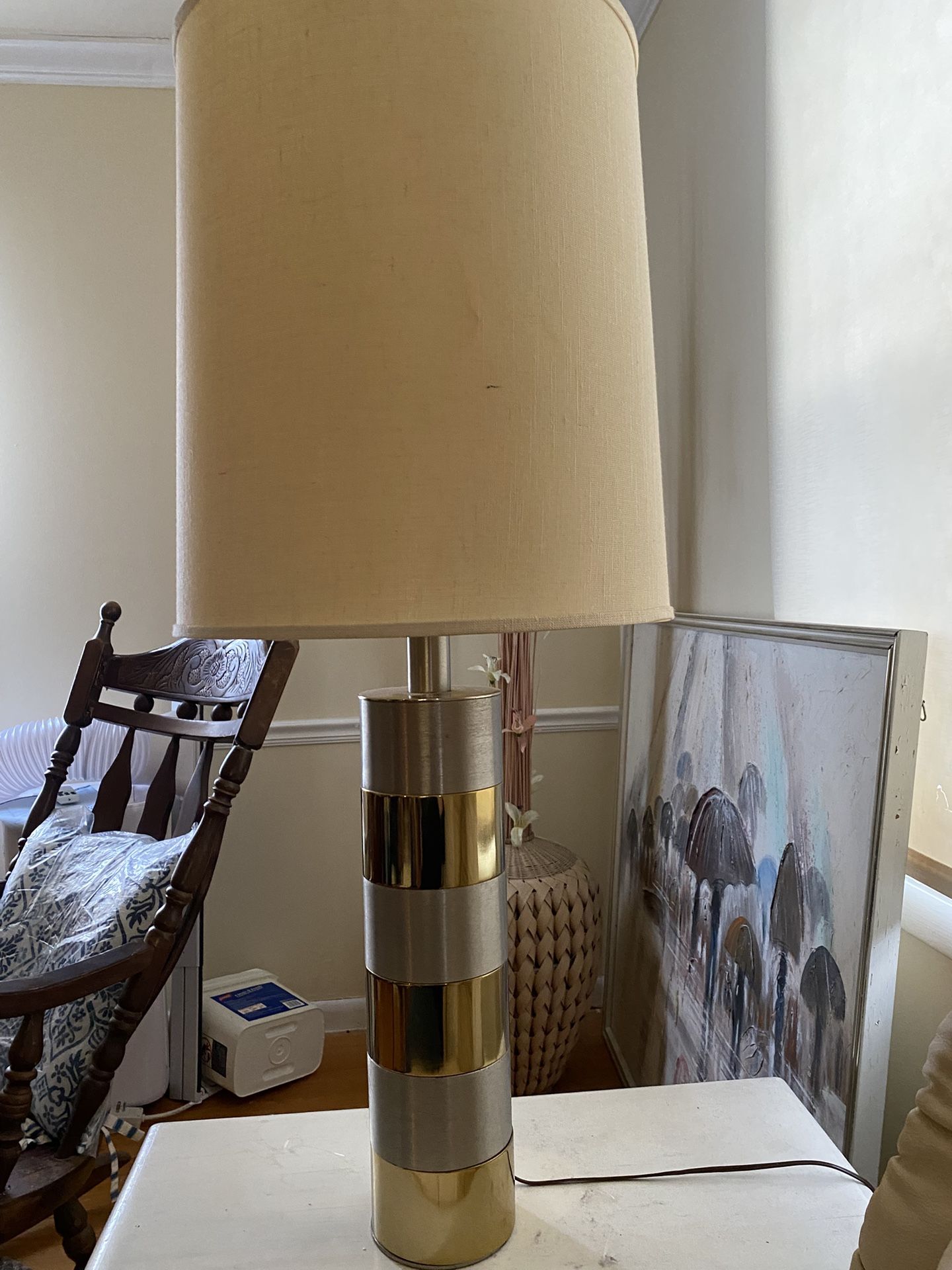 Mcm Stacked Cylinder Lamps - Set Of 2 