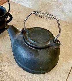 Vintage Fireplace Cast Iron Kettle  Good condition