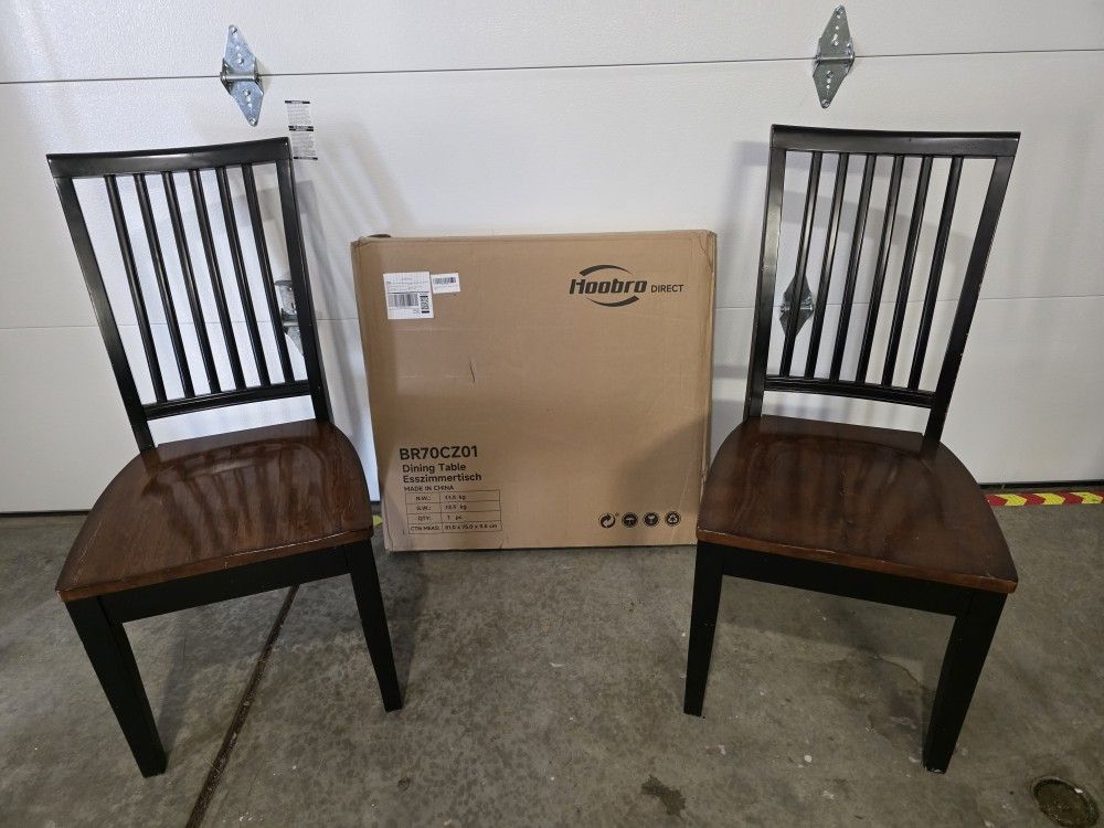 BRAND NEW in the box table with 2 preowned chairs