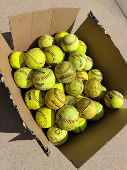 (50) Yellow Practice Softballs - Various Brands - Rawlings, Wilson, Worth