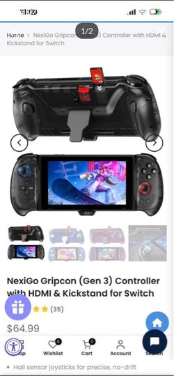 Nexigo Gripcon ( Gen 3 ) Controller w/ HDMI & Kickstand For Switch
