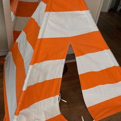 Kids Play Tent Orange And White 