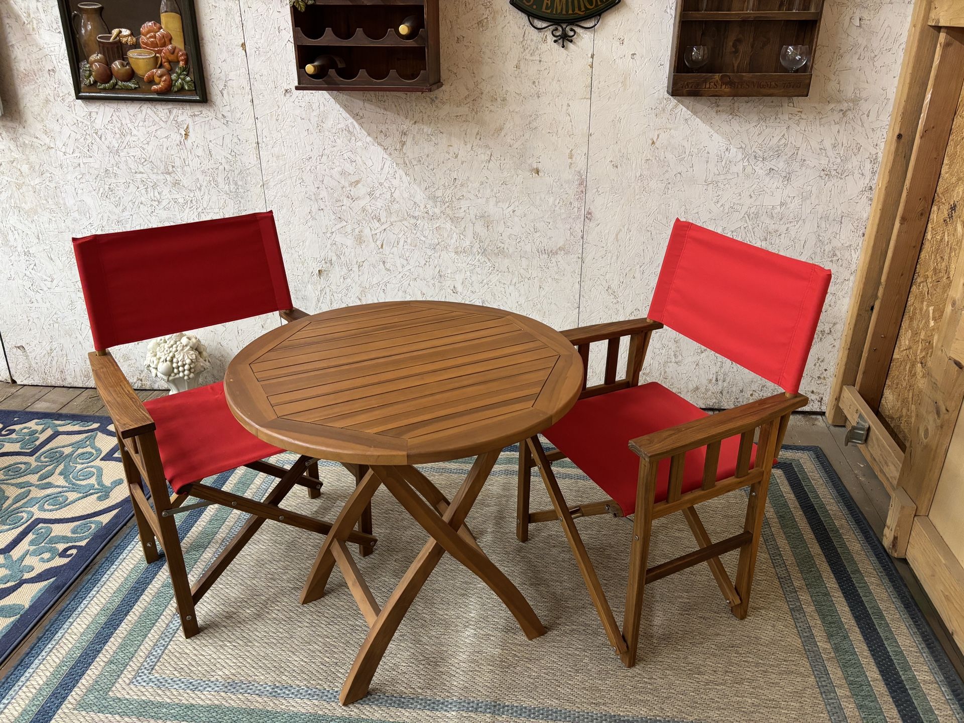 3-piece Teak Patio Balcony Dining Set (new)