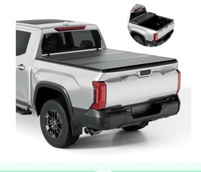 Tono King FRP Hard Folding Truck Bed Tonneau Cover Compatible With 2007-2021 Toyota Tundra 5' 6" Bed (66.7"), Tri Fold Style