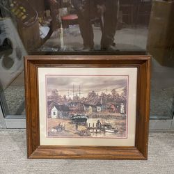 Wooden Wall Art - New England Fishing Village