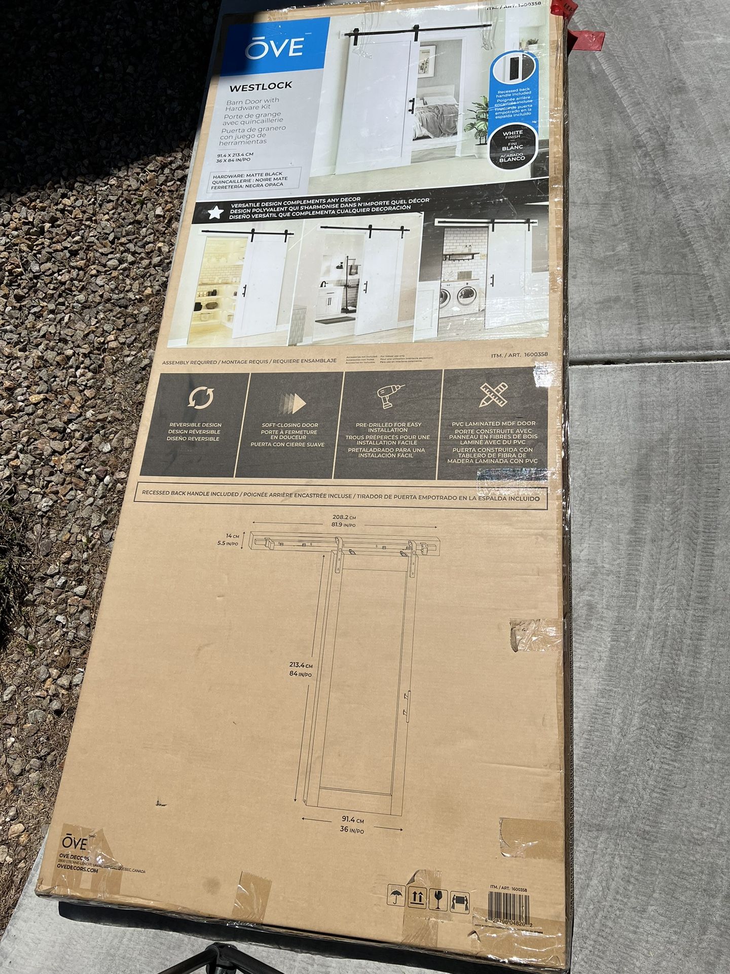 Ove Westlock Barn Door (with hardware kit)