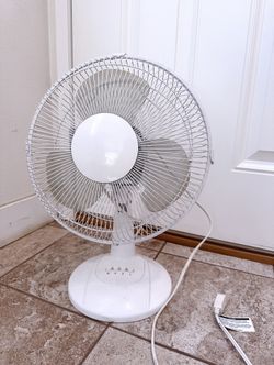 White Table Fan 12 Inch Works Well