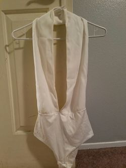 White Halter Bodysuit SMALL